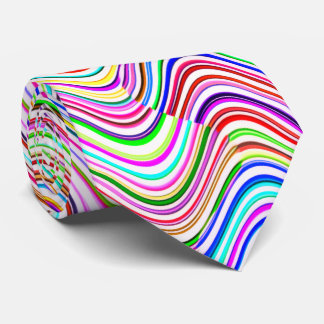 Neon Multicolored Curvy Line Pattern -COOL Tie