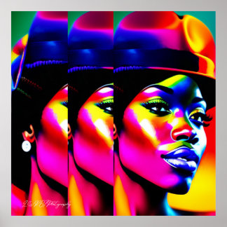 NEON MUSE: Electric Iridescence Poster