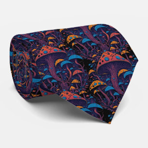 Neon Mushroom Dreamscape Tie