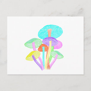 Neon Mushrooms Postcard