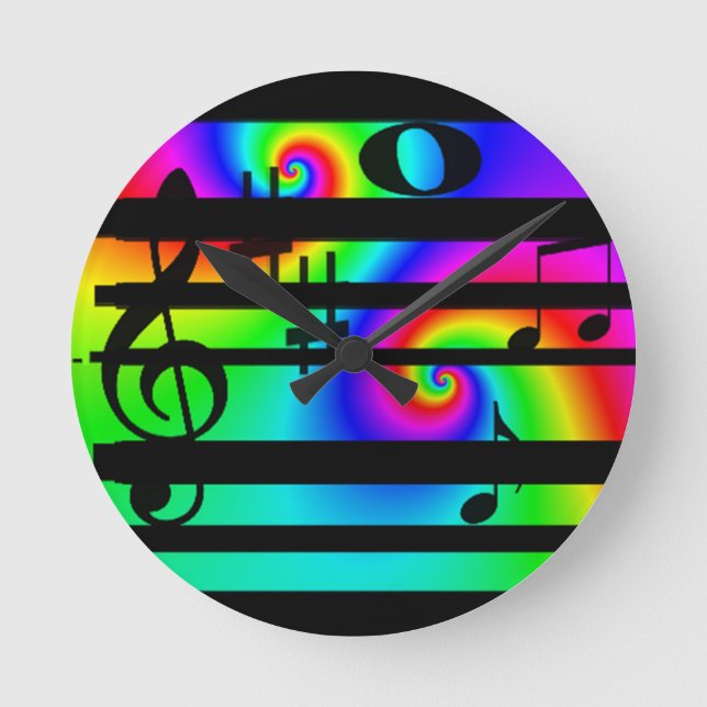 neon music note and bar clock (Front)