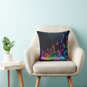 Neon Musical Notes Cushion
