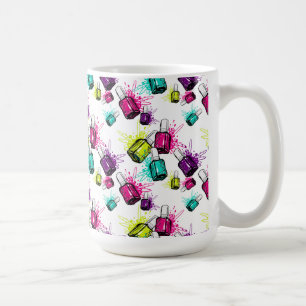 Neon Nail Polish Pattern Coffee Mug