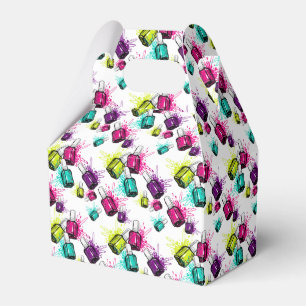 Neon Nail Polish Pattern Favour Box