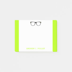 Neon Nerdy Black Glasses Custom Post-It Post-it Notes