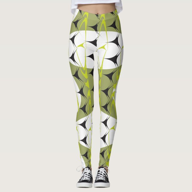 "Neon Nest" Geometric Burst Leggings (Front)
