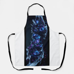Neon Nexus: Interwoven Techno-Organic Structure Apron