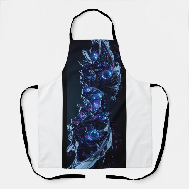 Neon Nexus: Interwoven Techno-Organic Structure Apron (Front)
