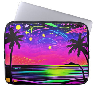 Neon Night Beachscape Laptop Sleeve