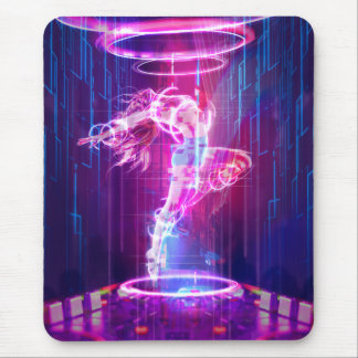 Neon Night Club Dancer Mouse Mat