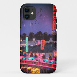 Neon Night Edo: Cyberpunk Nihonbashi & Mount Fuji iPhone 11 Case