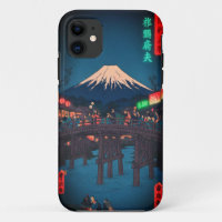 Neon Night Edo: Cyberpunk Nihonbashi & Mount Fuji