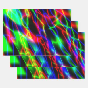 Neon Night Wrapping Paper Sheet