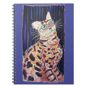 Neon Noir Bengal Cat Notebook