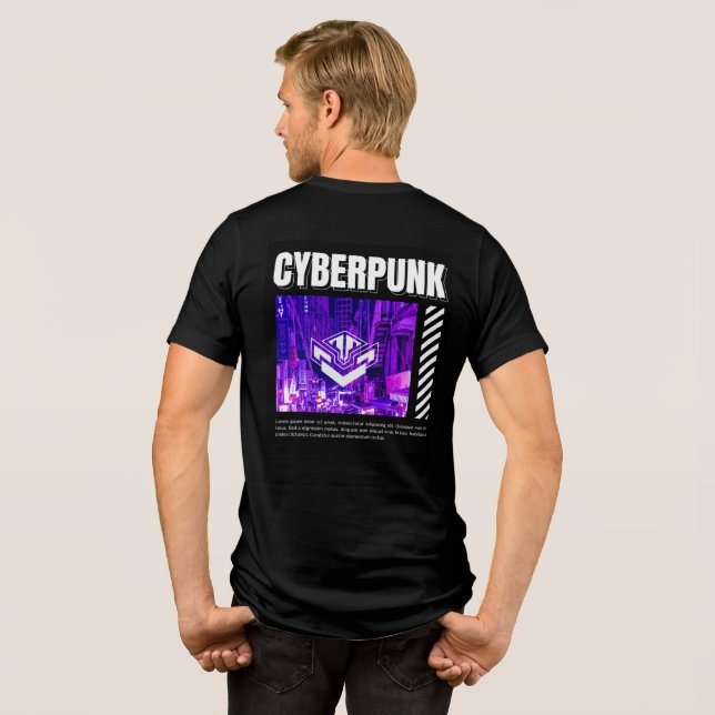 Neon Noir Cyberpunk Emblem Tri-Blend Shirt (Back Full)