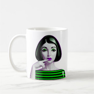 Neon Noir Muse Coffee Mug