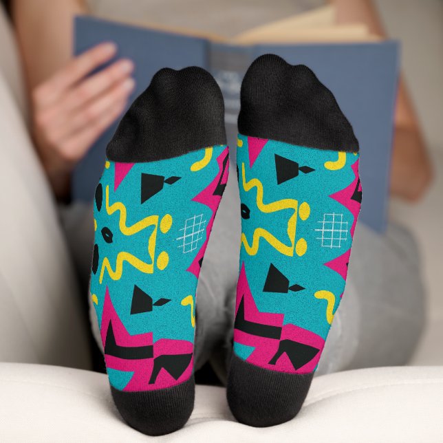 Neon Nostalgia: A Bold 90s Remix Socks (Bottom)