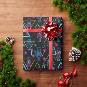 Neon Nutcracker 80s Arcade Style Wrapping Paper