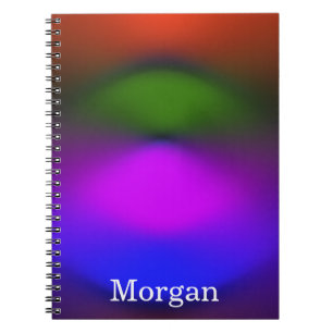 Neon of Blue, Purple, Green & Orange Add Name Notebook