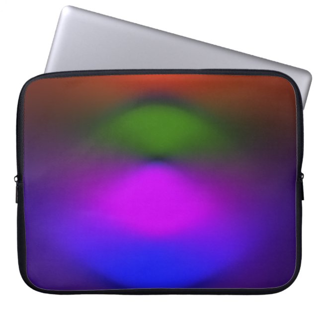 Neon of Blue, Purple, Green & Orange Laptop Sleeve (Front)