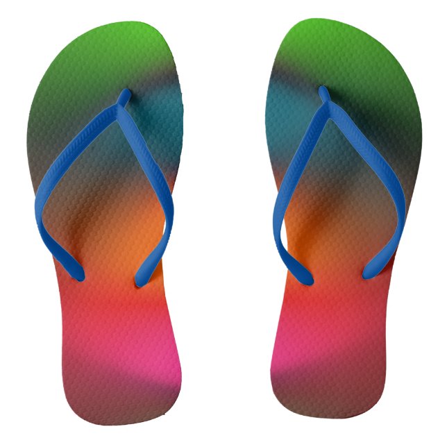 Neon of Red, Pink, Orange Green Flip Flops (Footbed)