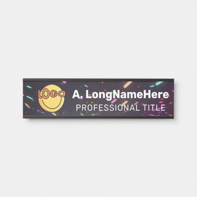 Neon Office Creative Workspace Nameplate Bold (Front)