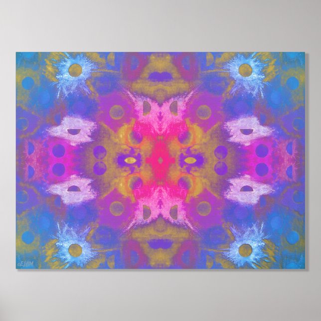 Neon Ombré Gold or Silver Foil Print (Front)