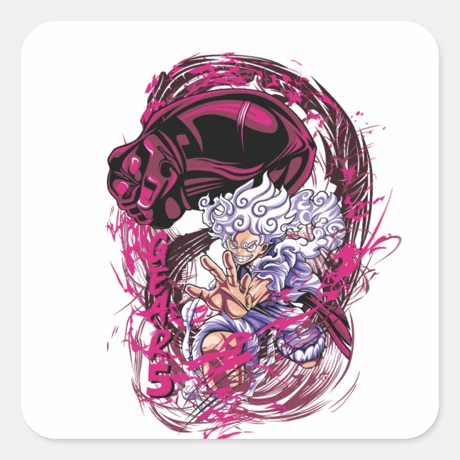 Neon One Piece Square Sticker (Front)