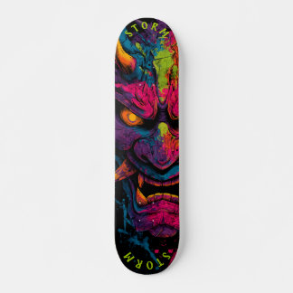 Neon Oni Mask – Limited Edition Graffiti Street Skateboard