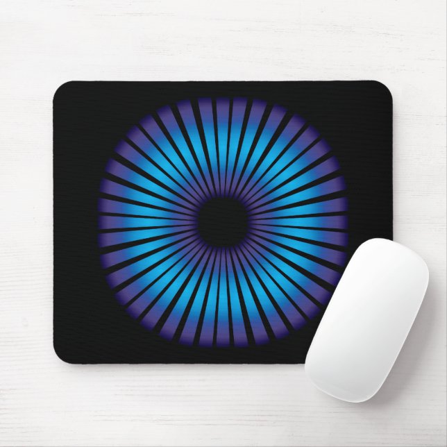 Neon Optical Illusion On Black  Mouse Mat (With Mouse)