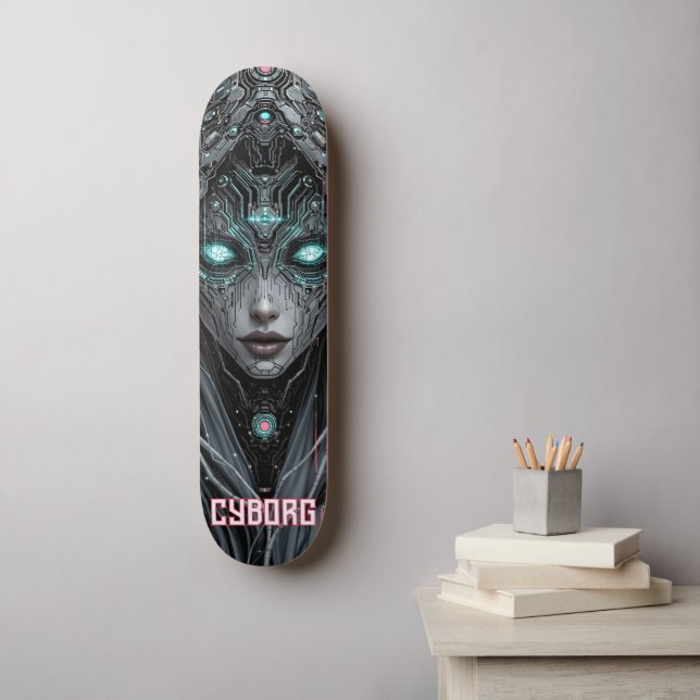 Neon Oracle Cyborg Skateboard (Wall Art)