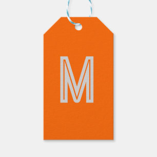 neon orange - add monogram   gift tags