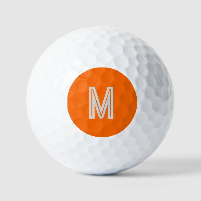 neon orange - add monogram  golf balls (Front)