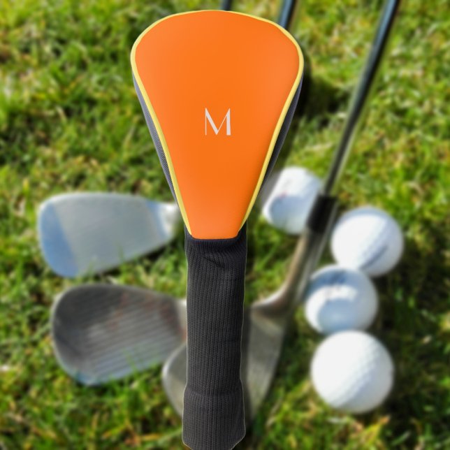 neon orange - add monogram golf head cover (Creator Uploaded)