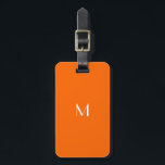 neon orange - add monogram luggage tag<br><div class="desc">Luggage Tag with a shade of orange called "neon orange"(#ff6600) . It features solid colour background and white font .Simple and trendy design by Alma Wad .Personalise both sides with your details now .. ____________ Orange is often associated with the sign of Leo in the Western astrology . You can...</div>