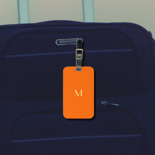 neon orange - add monogram luggage tag