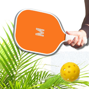 neon orange - add monogram pickleball paddle