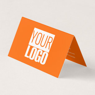 neon orange - add your bold logo business card