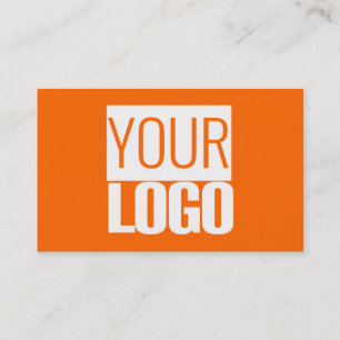 neon orange - add your bold logo business card