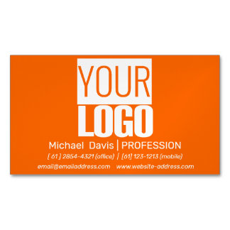 neon orange - add your bold logo Magnetic business card