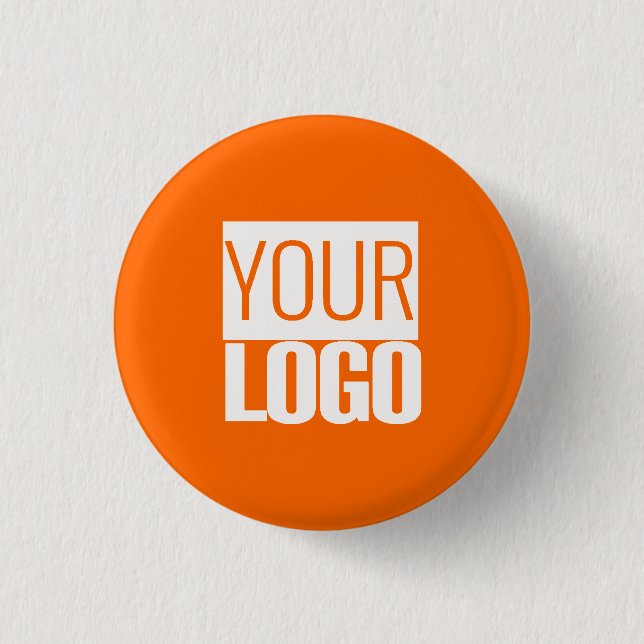 neon   orange  - add your  logo  3 cm round badge (Front)