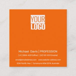 neon orange  - add your  logo business card
