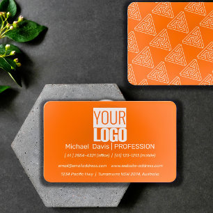 neon orange - add your logo business card