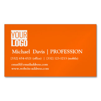 Neon orange - add your logo Magnetic Business Card