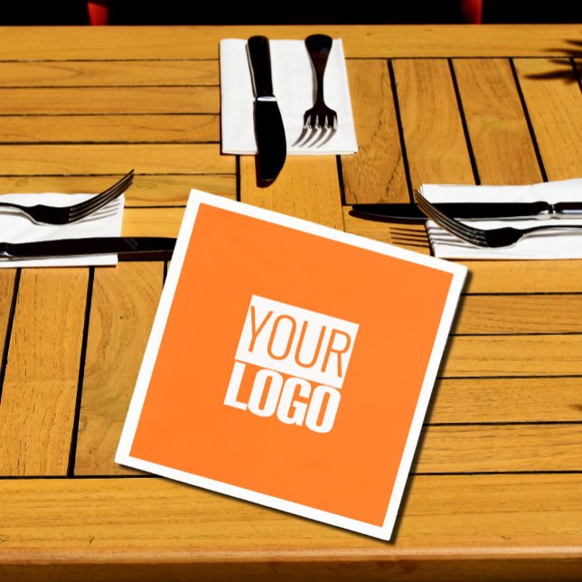  Neon  orange  - add your  logo  Napkin (Creator Uploaded)