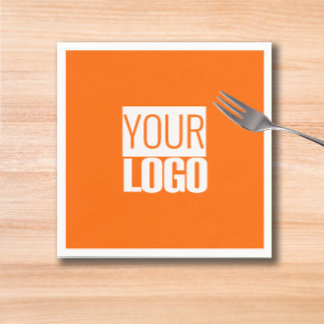  Neon  orange  - add your  logo   Napkin