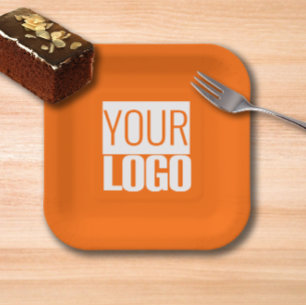  Neon  orange  - add your  logo    Paper Plate
