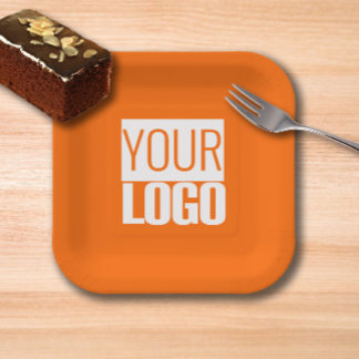  Neon  orange  - add your  logo    Paper Plate