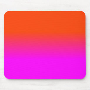 Neon Orange and Hot Pink Ombre Shade Colour Fade Mouse Mat