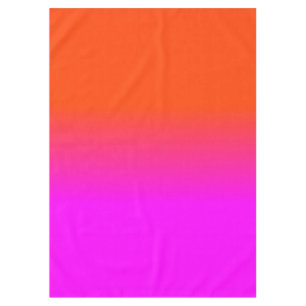 Neon Orange and Hot Pink Ombre Shade Colour Fade Tablecloth